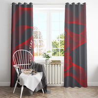 Custom New Caledonia Football Window Curtain Allez Les Cagous Grey Version LT14 - Polynesian Pride