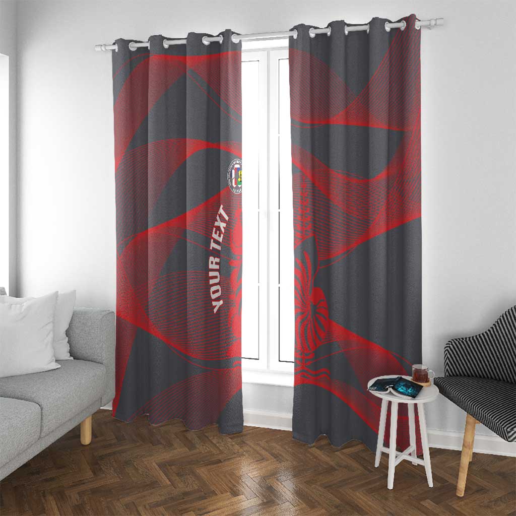 Custom New Caledonia Football Window Curtain Allez Les Cagous Grey Version LT14 With Grommets Grey - Polynesian Pride