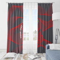 Custom New Caledonia Football Window Curtain Allez Les Cagous Grey Version LT14 - Polynesian Pride