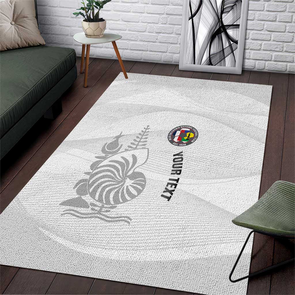 Custom New Caledonia Football Area Rug Allez Les Cagous White Version LT14 White - Polynesian Pride