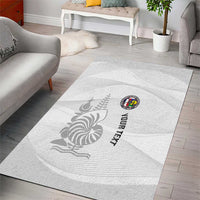 Custom New Caledonia Football Area Rug Allez Les Cagous White Version LT14 - Polynesian Pride