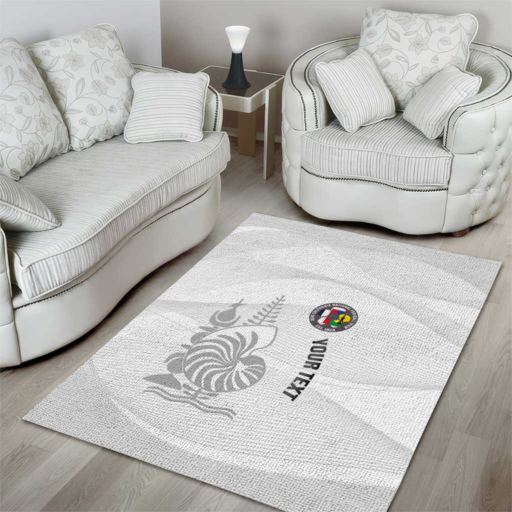 Custom New Caledonia Football Area Rug Allez Les Cagous White Version LT14 - Polynesian Pride
