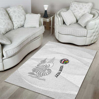 Custom New Caledonia Football Area Rug Allez Les Cagous White Version LT14 - Polynesian Pride
