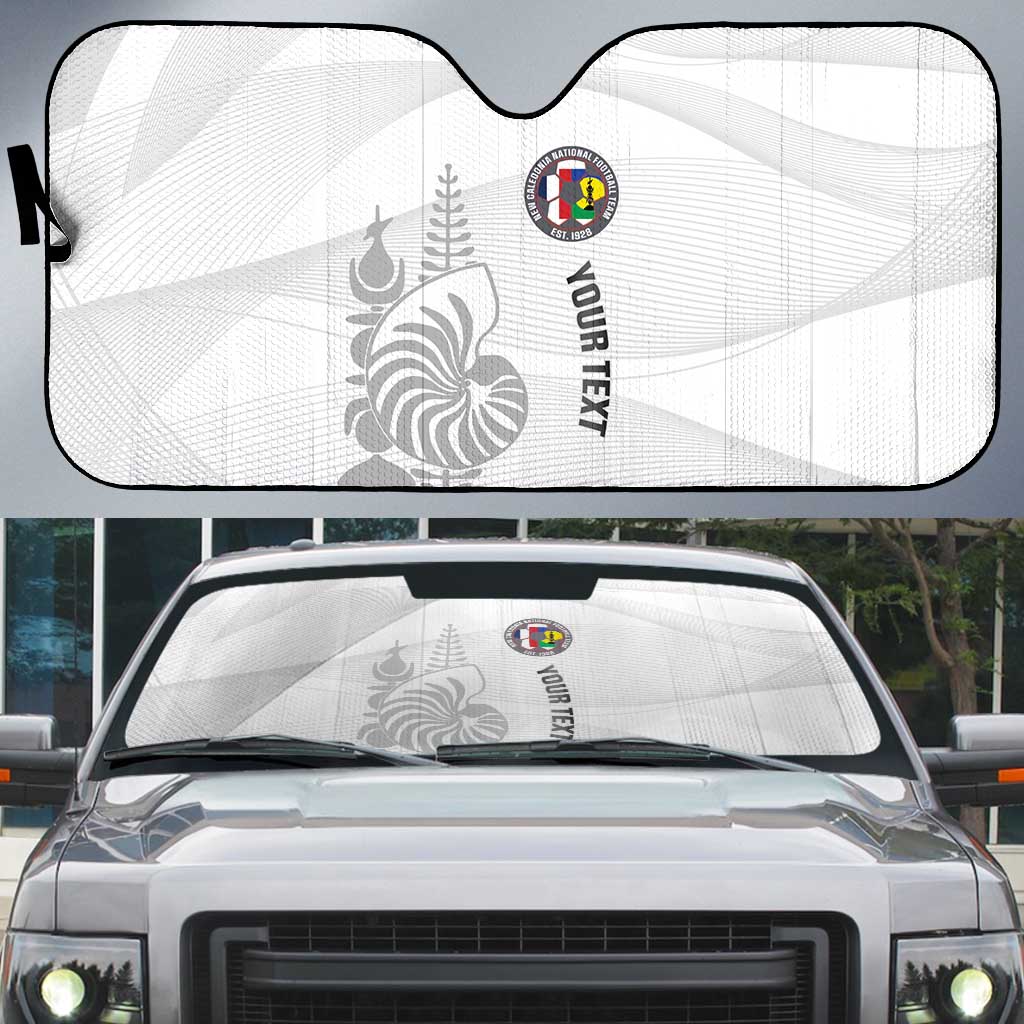 Custom New Caledonia Football Auto Sun Shade Allez Les Cagous White Version LT14 White - Polynesian Pride