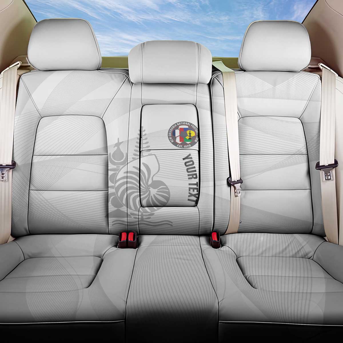 Custom New Caledonia Football Back Car Seat Cover Allez Les Cagous White Version LT14 One Size White - Polynesian Pride