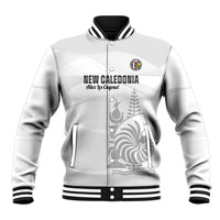 Custom New Caledonia Football Baseball Jacket Allez Les Cagous White Version LT14 Unisex White - Polynesian Pride
