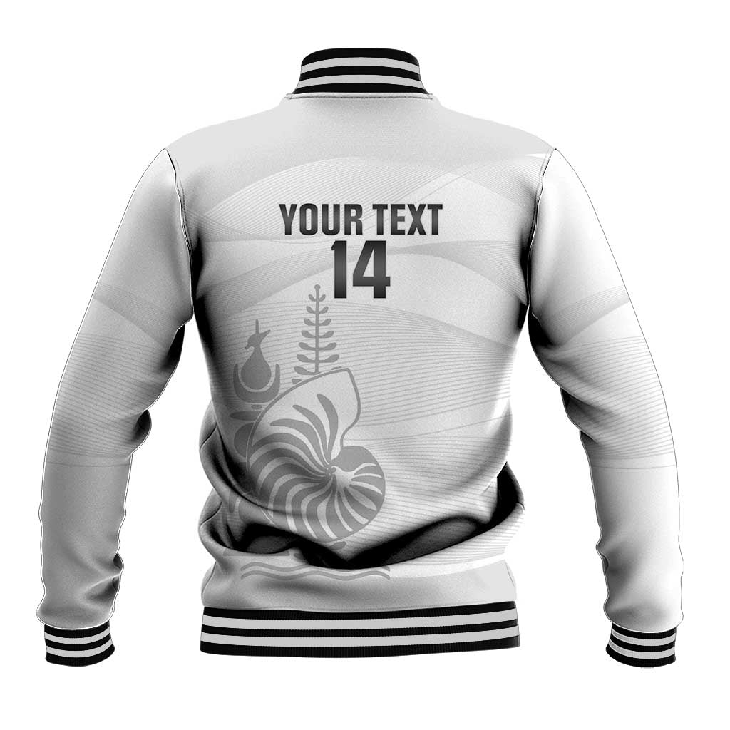 Custom New Caledonia Football Baseball Jacket Allez Les Cagous White Version LT14 - Polynesian Pride