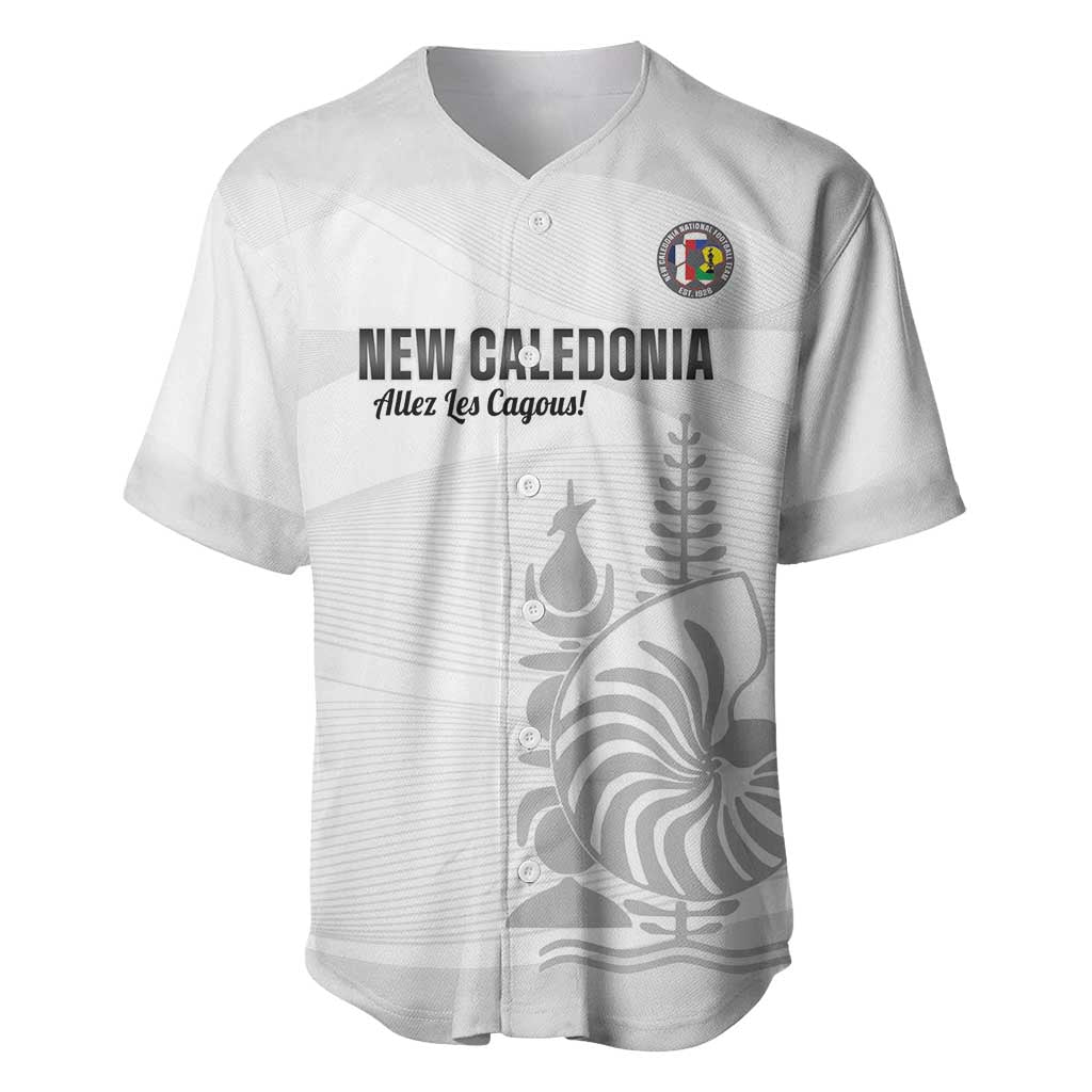 Custom New Caledonia Football Baseball Jersey Allez Les Cagous White Version LT14 White - Polynesian Pride