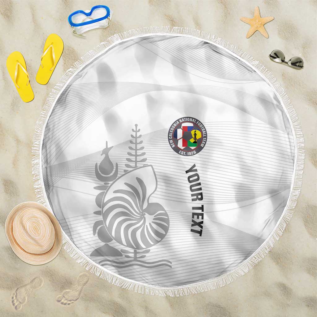 Custom New Caledonia Football Beach Blanket Allez Les Cagous White Version LT14 One Size 150cm White - Polynesian Pride