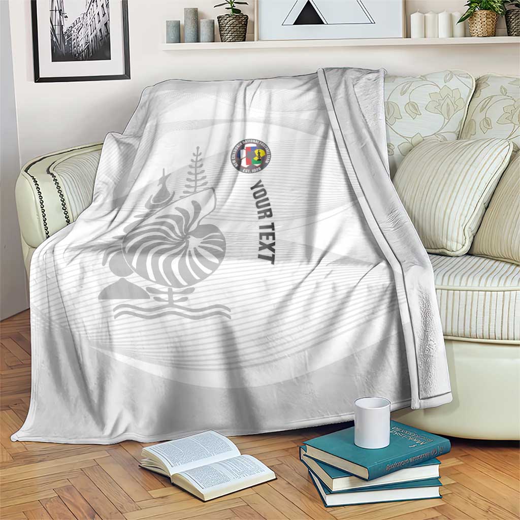 Custom New Caledonia Football Blanket Allez Les Cagous White Version LT14 White - Polynesian Pride