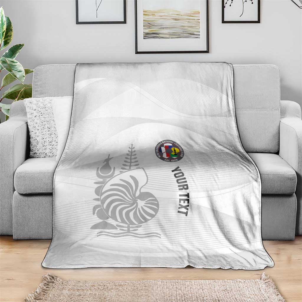 Custom New Caledonia Football Blanket Allez Les Cagous White Version LT14 - Polynesian Pride