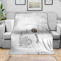 Custom New Caledonia Football Blanket Allez Les Cagous White Version LT14 - Polynesian Pride