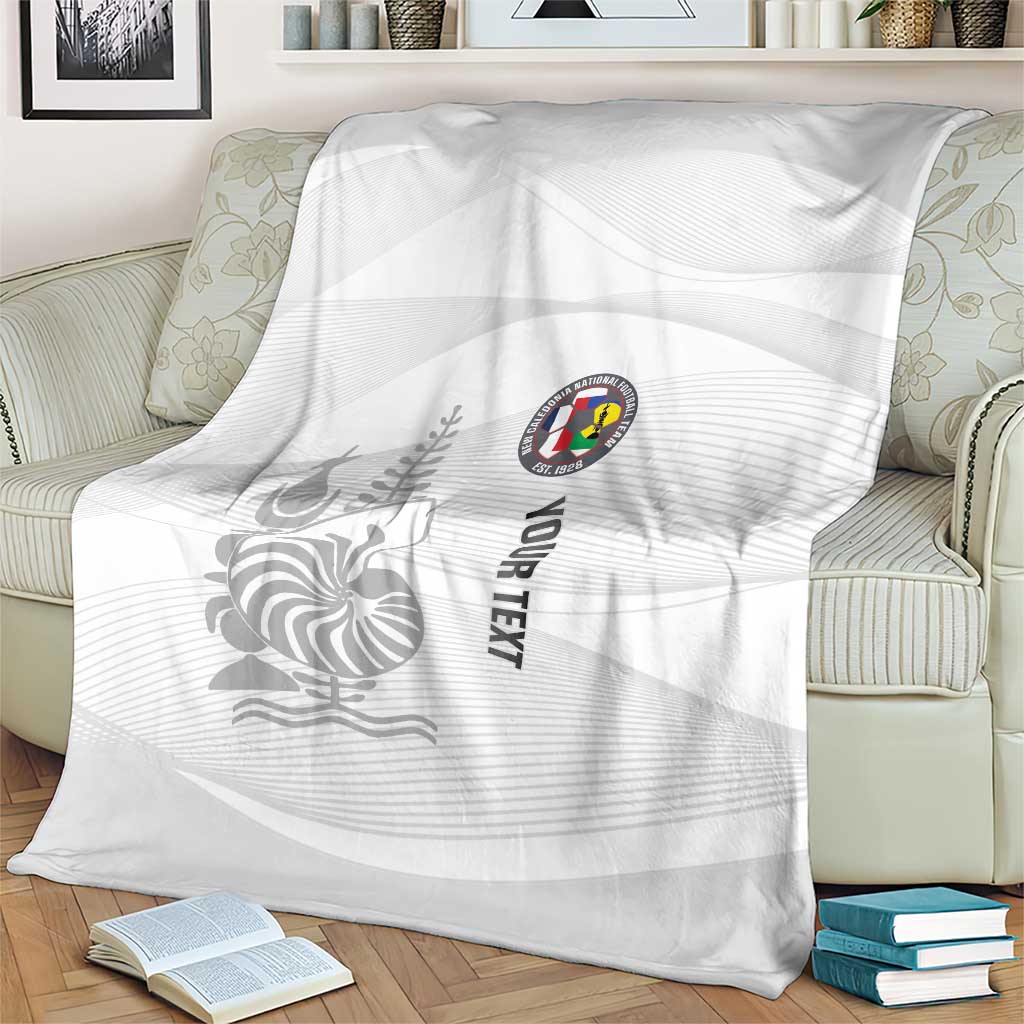 Custom New Caledonia Football Blanket Allez Les Cagous White Version LT14 - Polynesian Pride