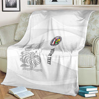 Custom New Caledonia Football Blanket Allez Les Cagous White Version LT14 - Polynesian Pride