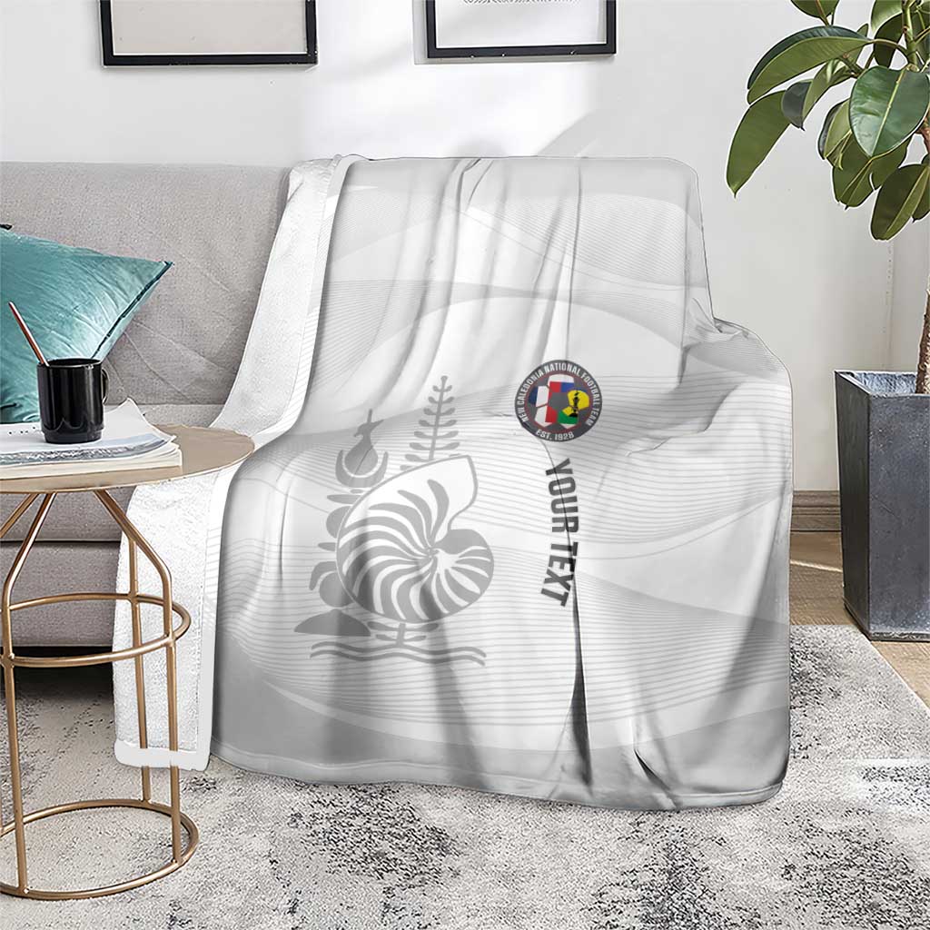 Custom New Caledonia Football Blanket Allez Les Cagous White Version LT14 - Polynesian Pride