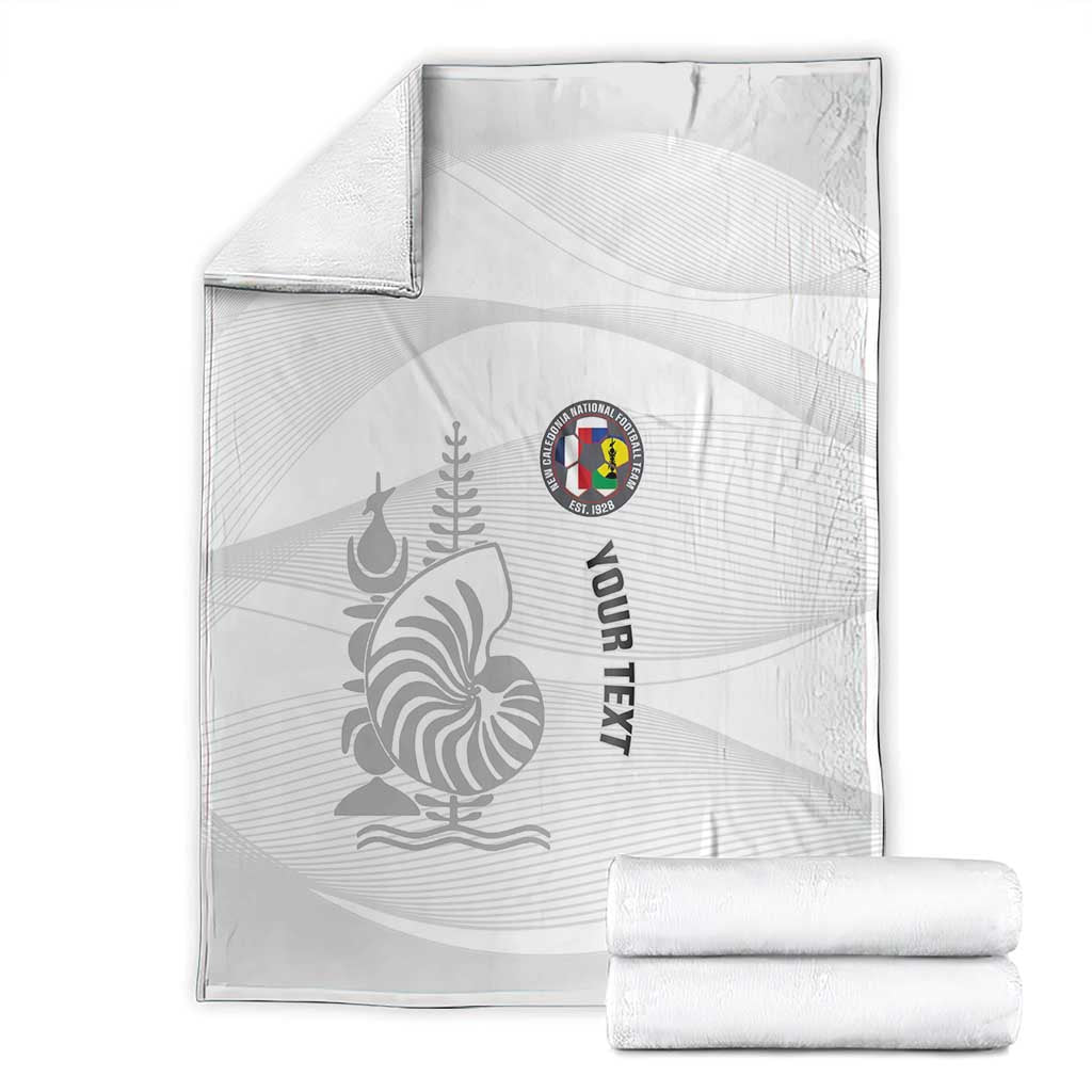 Custom New Caledonia Football Blanket Allez Les Cagous White Version LT14 - Polynesian Pride