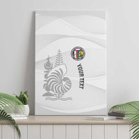 Custom New Caledonia Football Canvas Wall Art Allez Les Cagous White Version LT14 - Polynesian Pride