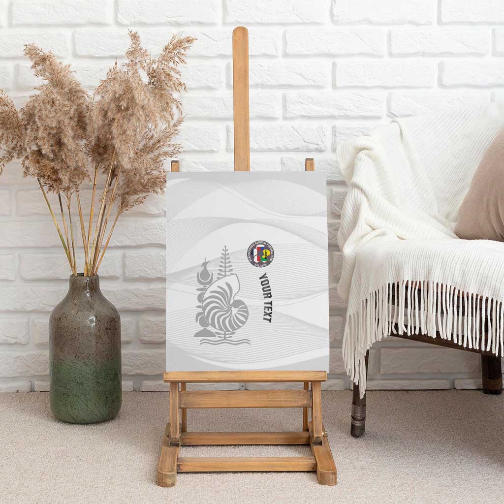Custom New Caledonia Football Canvas Wall Art Allez Les Cagous White Version LT14 - Polynesian Pride