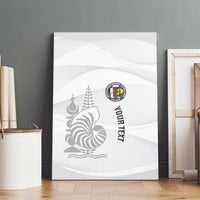 Custom New Caledonia Football Canvas Wall Art Allez Les Cagous White Version LT14 - Polynesian Pride
