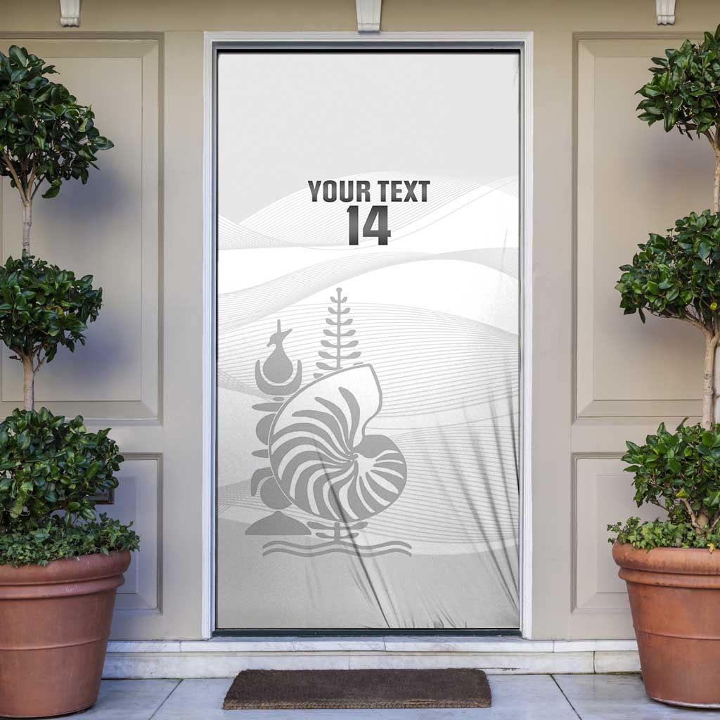 Custom New Caledonia Football Door Cover Allez Les Cagous White Version LT14 White - Polynesian Pride