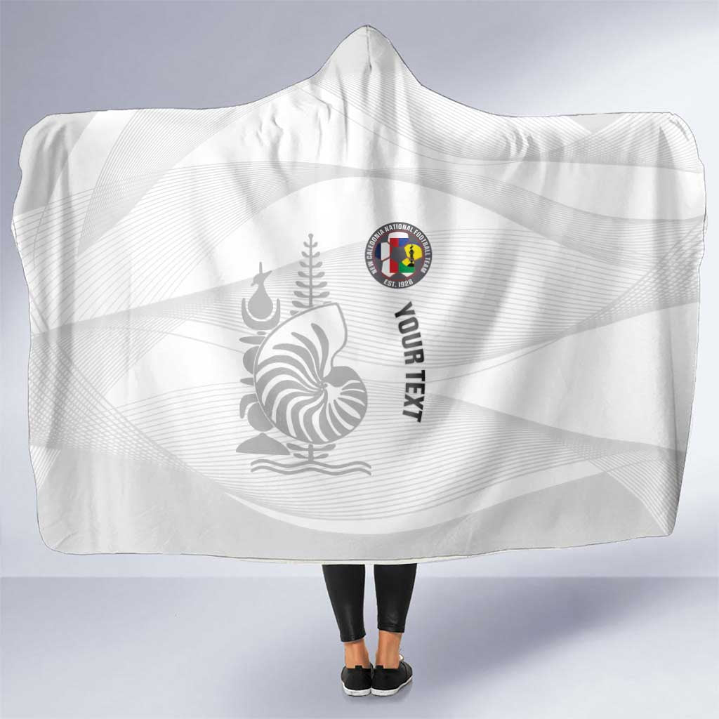Custom New Caledonia Football Hooded Blanket Allez Les Cagous White Version LT14 One Size White - Polynesian Pride
