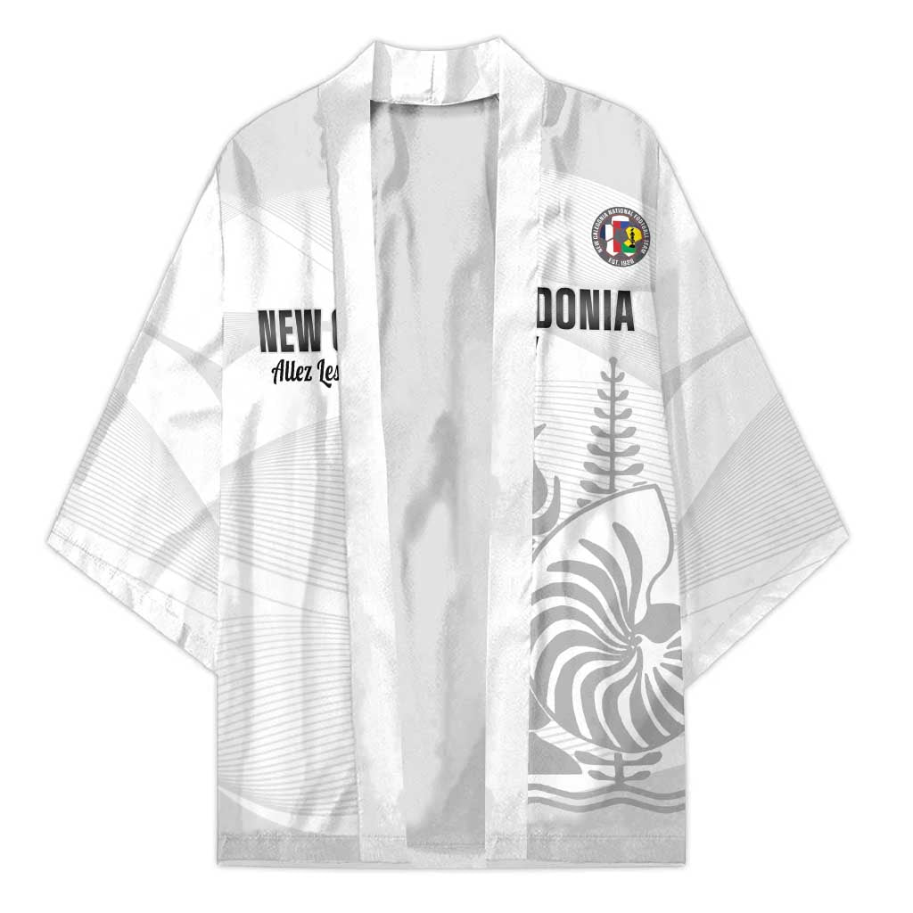 Custom New Caledonia Football Kimono Allez Les Cagous White Version LT14 Unisex White - Polynesian Pride