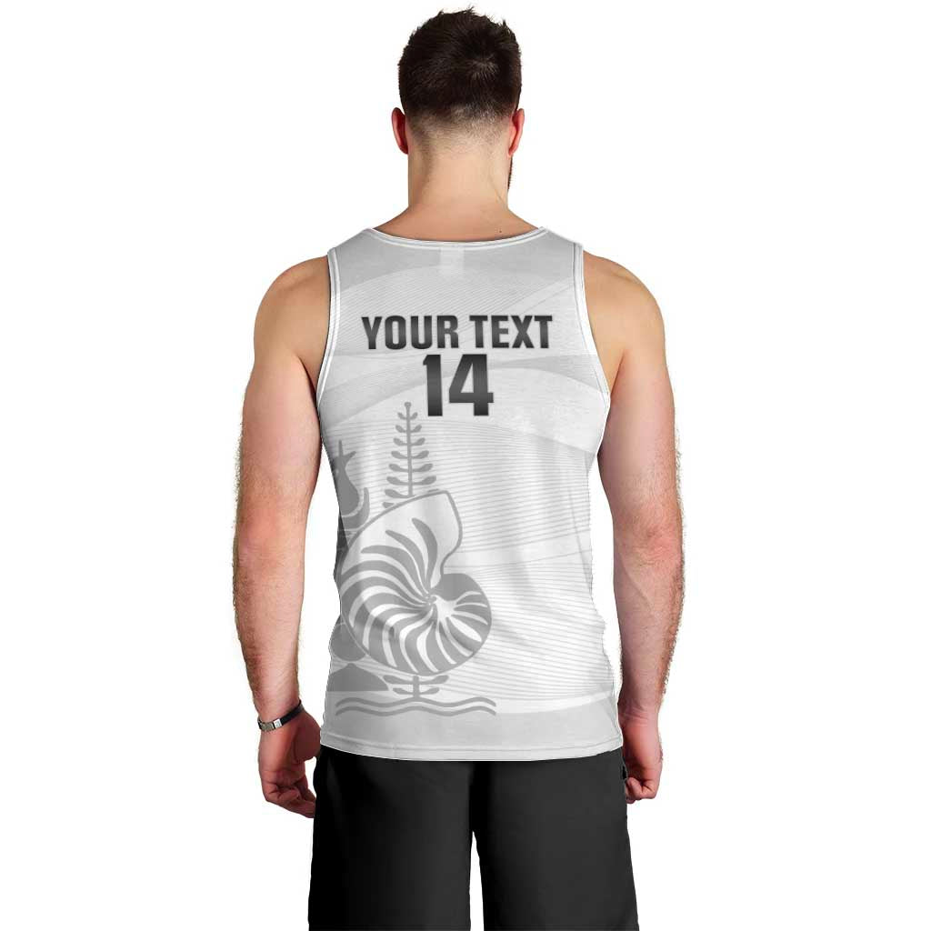 Custom New Caledonia Football Men Tank Top Allez Les Cagous White Version LT14 - Polynesian Pride