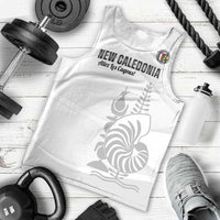 Custom New Caledonia Football Men Tank Top Allez Les Cagous White Version LT14 - Polynesian Pride