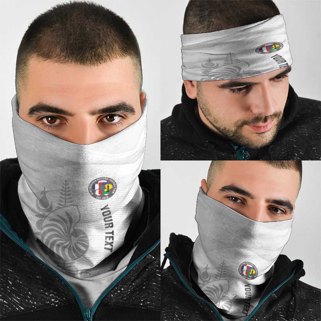 Custom New Caledonia Football Neck Gaiter Allez Les Cagous White Version LT14 - Polynesian Pride