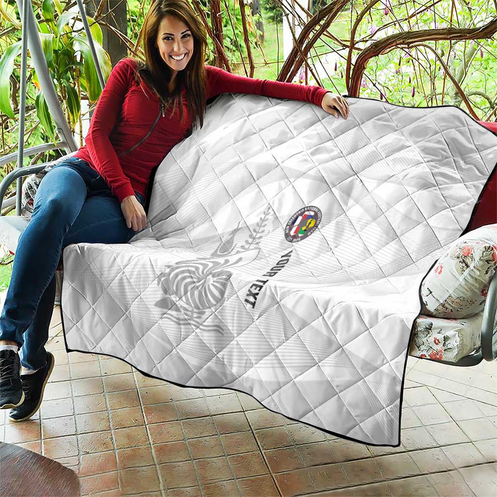 Custom New Caledonia Football Quilt Allez Les Cagous White Version LT14 - Polynesian Pride