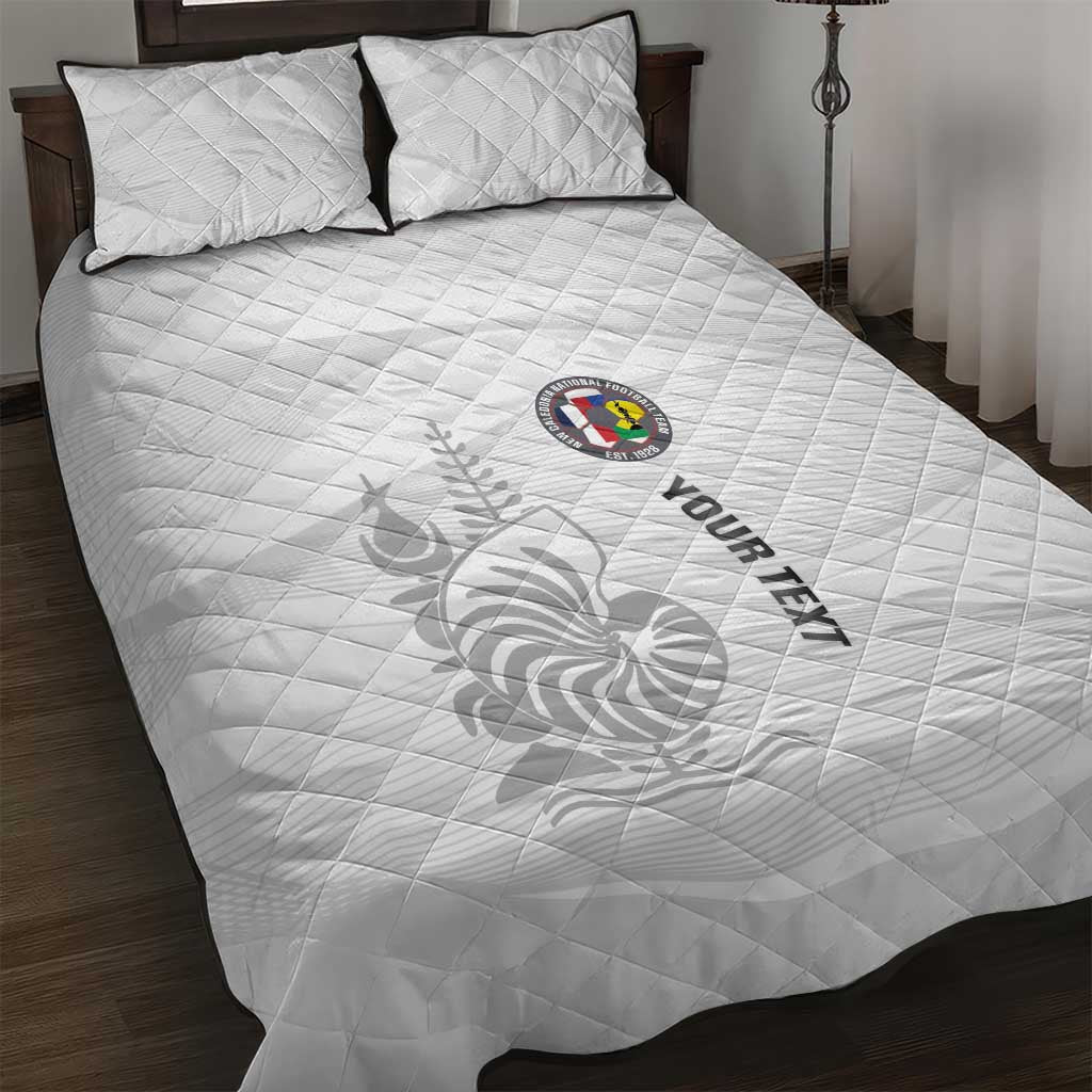 Custom New Caledonia Football Quilt Bed Set Allez Les Cagous White Version LT14 White - Polynesian Pride