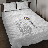 Custom New Caledonia Football Quilt Bed Set Allez Les Cagous White Version LT14 White - Polynesian Pride