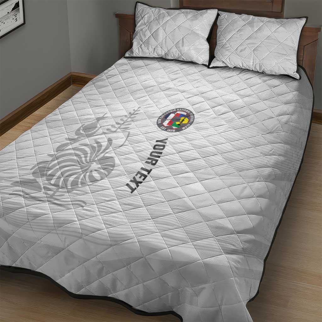 Custom New Caledonia Football Quilt Bed Set Allez Les Cagous White Version LT14 - Polynesian Pride