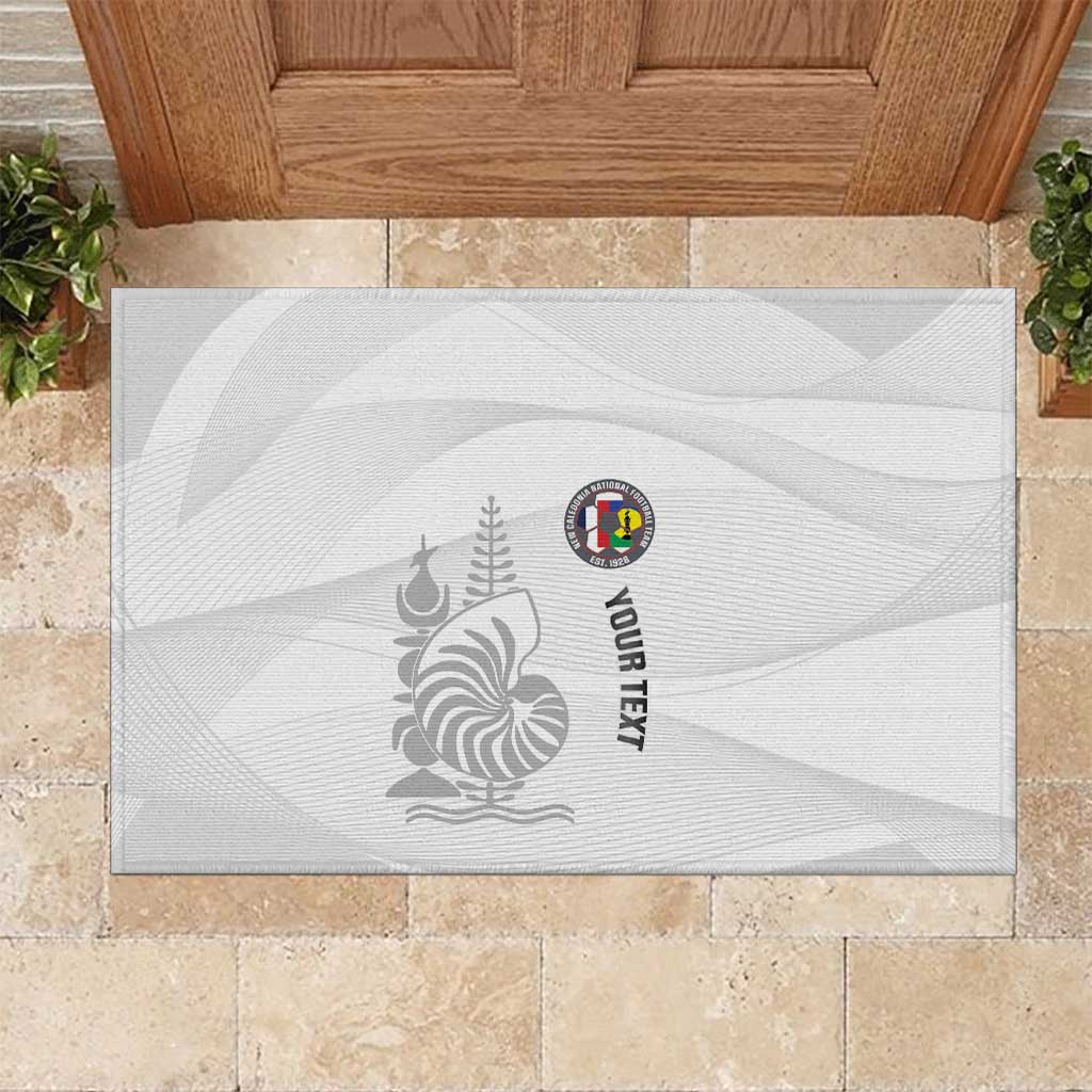 Custom New Caledonia Football Rubber Doormat Allez Les Cagous White Version LT14 White - Polynesian Pride
