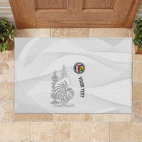Custom New Caledonia Football Rubber Doormat Allez Les Cagous White Version LT14 White - Polynesian Pride