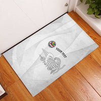 Custom New Caledonia Football Rubber Doormat Allez Les Cagous White Version LT14 - Polynesian Pride