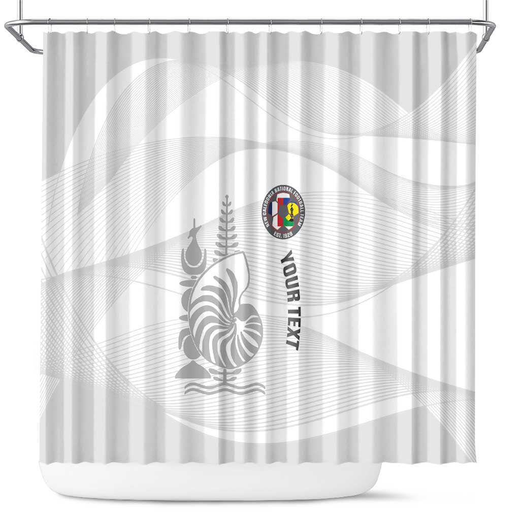 Custom New Caledonia Football Shower Curtain Allez Les Cagous White Version LT14 White - Polynesian Pride