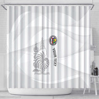 Custom New Caledonia Football Shower Curtain Allez Les Cagous White Version LT14 - Polynesian Pride