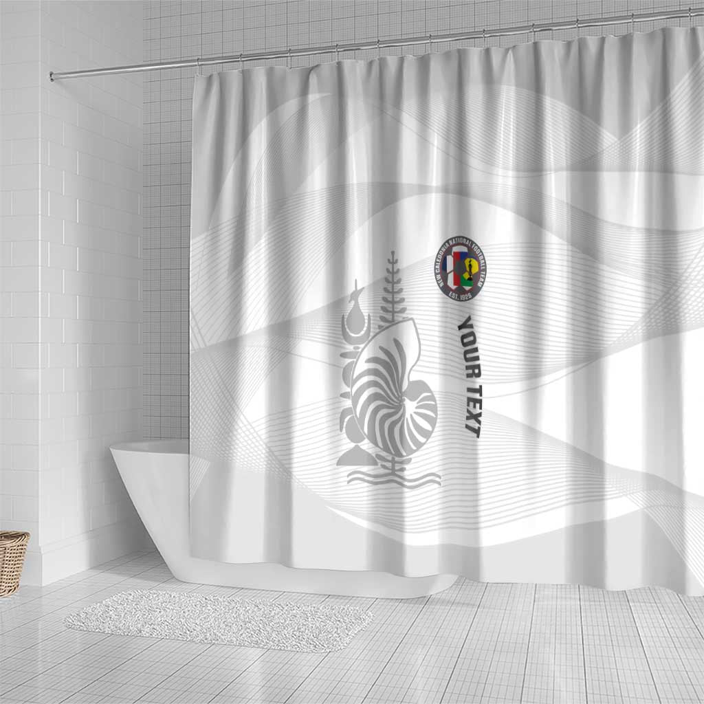 Custom New Caledonia Football Shower Curtain Allez Les Cagous White Version LT14 - Polynesian Pride