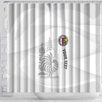 Custom New Caledonia Football Shower Curtain Allez Les Cagous White Version LT14 - Polynesian Pride