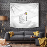 Custom New Caledonia Football Tapestry Allez Les Cagous White Version LT14 White - Polynesian Pride