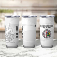 Custom New Caledonia Football Tumbler Cup Allez Les Cagous White Version LT14 - Polynesian Pride