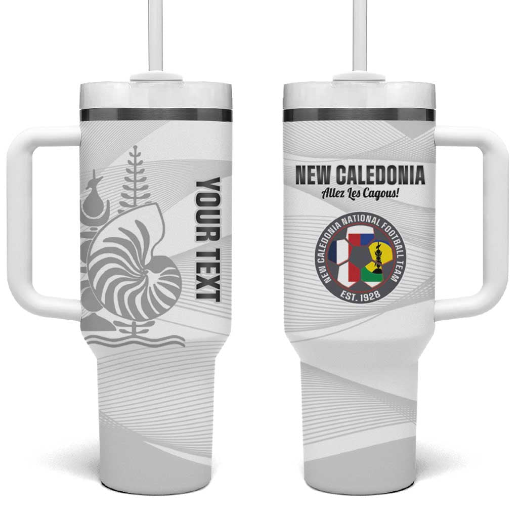 Custom New Caledonia Football Tumbler With Handle Allez Les Cagous White Version LT14 One Size: 40 oz White - Polynesian Pride