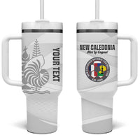Custom New Caledonia Football Tumbler With Handle Allez Les Cagous White Version LT14 One Size: 40 oz White - Polynesian Pride