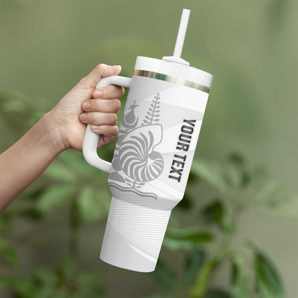 Custom New Caledonia Football Tumbler With Handle Allez Les Cagous White Version LT14 - Polynesian Pride