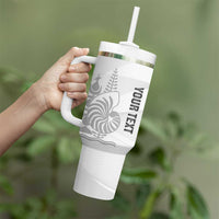 Custom New Caledonia Football Tumbler With Handle Allez Les Cagous White Version LT14 - Polynesian Pride