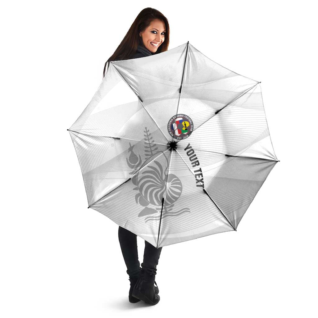 Custom New Caledonia Football Umbrella Allez Les Cagous White Version LT14 - Polynesian Pride