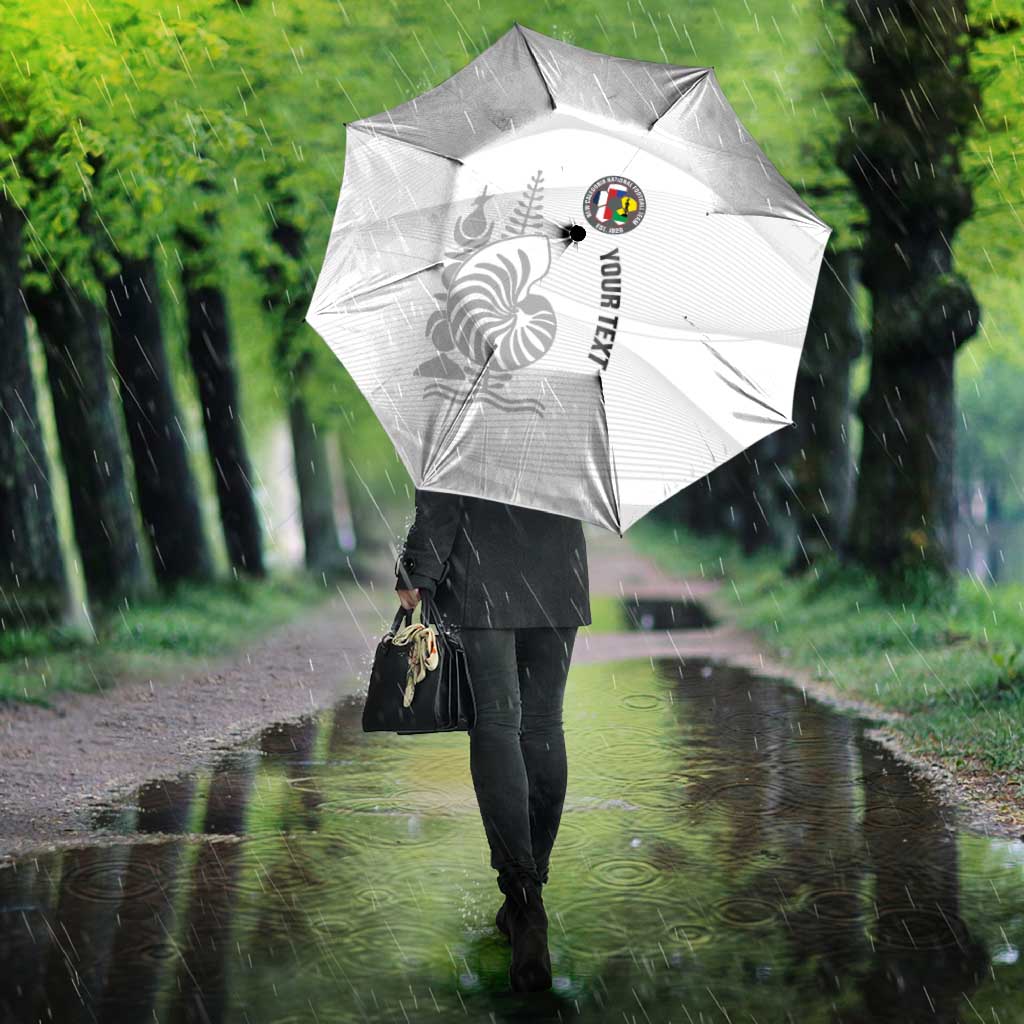 Custom New Caledonia Football Umbrella Allez Les Cagous White Version LT14 - Polynesian Pride
