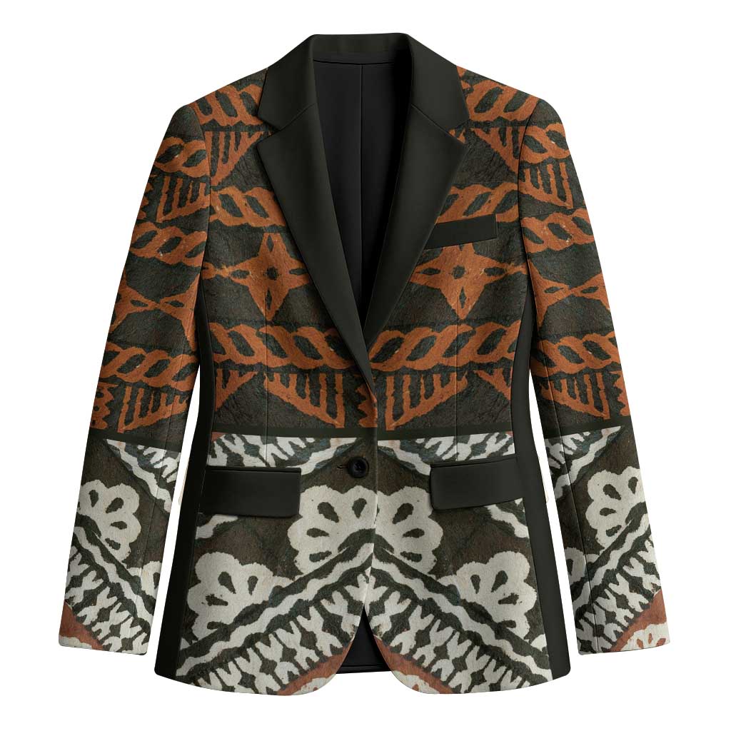 Bula Fiji Tapa Blazer Fijian Masi Vintage Vibes LT14 Unisex Brown - Polynesian Pride