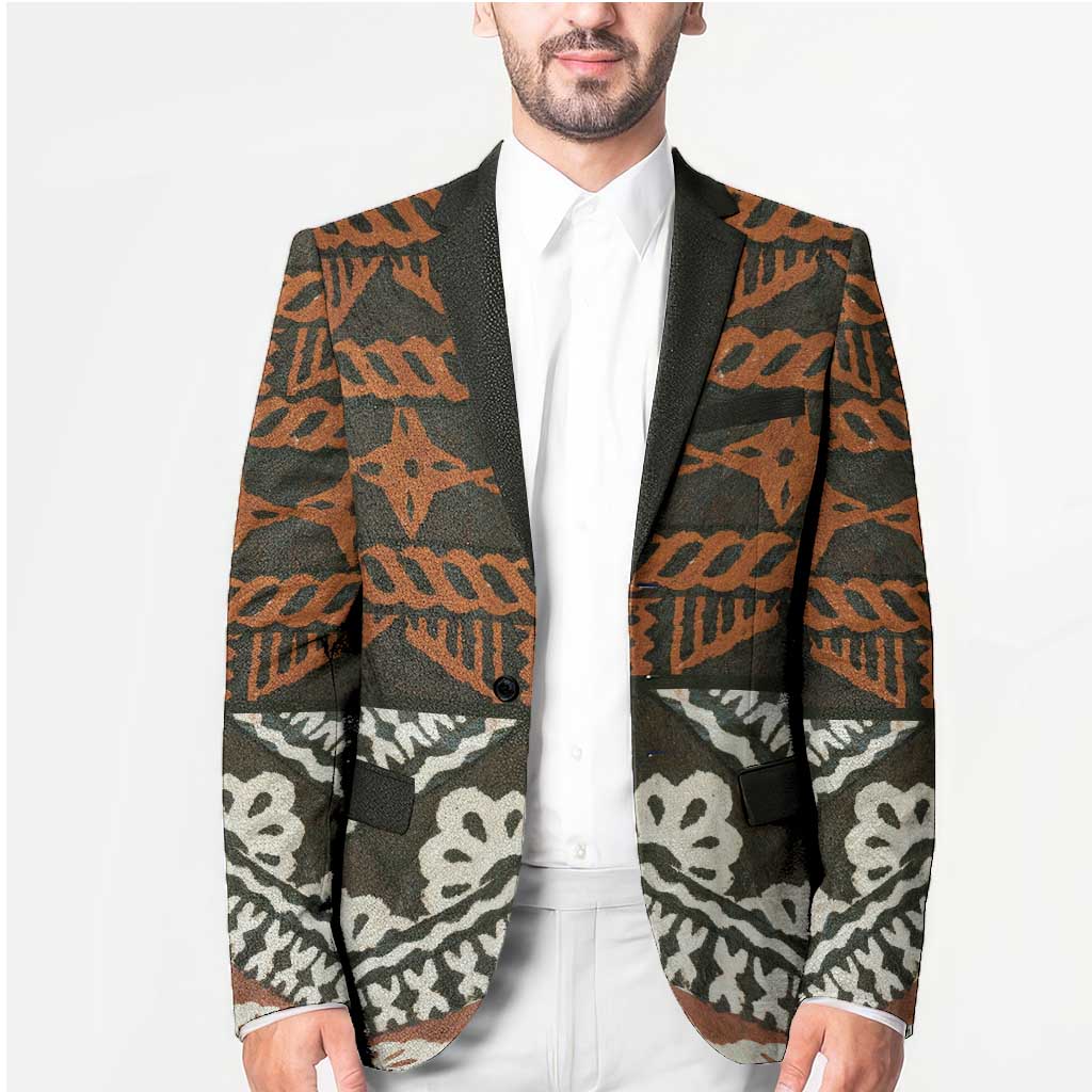 Bula Fiji Tapa Blazer Fijian Masi Vintage Vibes LT14 - Polynesian Pride